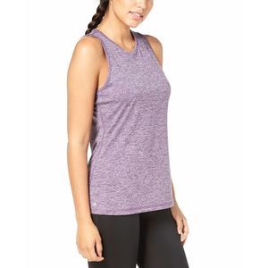 Ideology Women's Heather Keyhole Back Tank Top Montana Grape X-Large Size